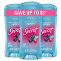 Secret Fresh Antiperspirant Deodorant for Women. 72hr Breathable Sweat & Odor Protection. Instant Freshness & Gentle. PH Balancing Minerals. Clear Gel. Cool Waterlily Scent. 2.6 oz (Pack of 3)