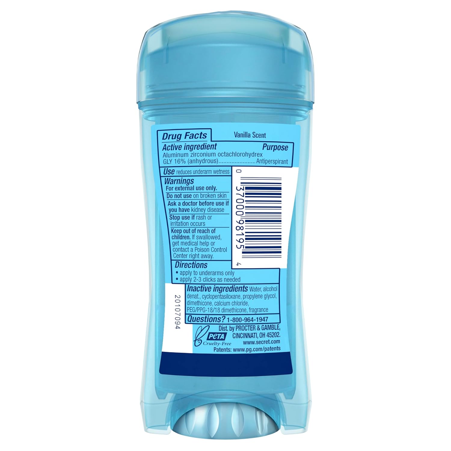 Secret Antiperspirant Deodorant for Women. Fresh Collection Bundle. 72hr Breathable Sweat & Odor Protection. Instant Freshness. Clear Gel. Cozy Vanilla & Nurturing Coconut Scent. 2.6 oz (Pack of 2)