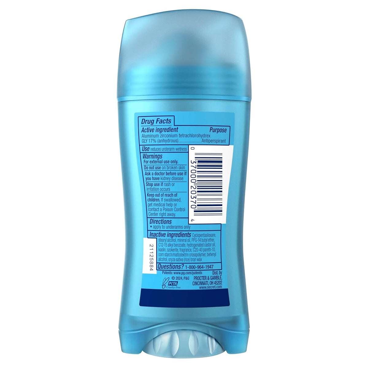 Secret Fresh Antiperspirant Deodorant for Women. 72hr Breathable Sweat & Odor Protection. Instant Freshness & Gentle. PH Balancing Minerals. Invisible Solid. Cocoa Butter Scent. 2.6 oz