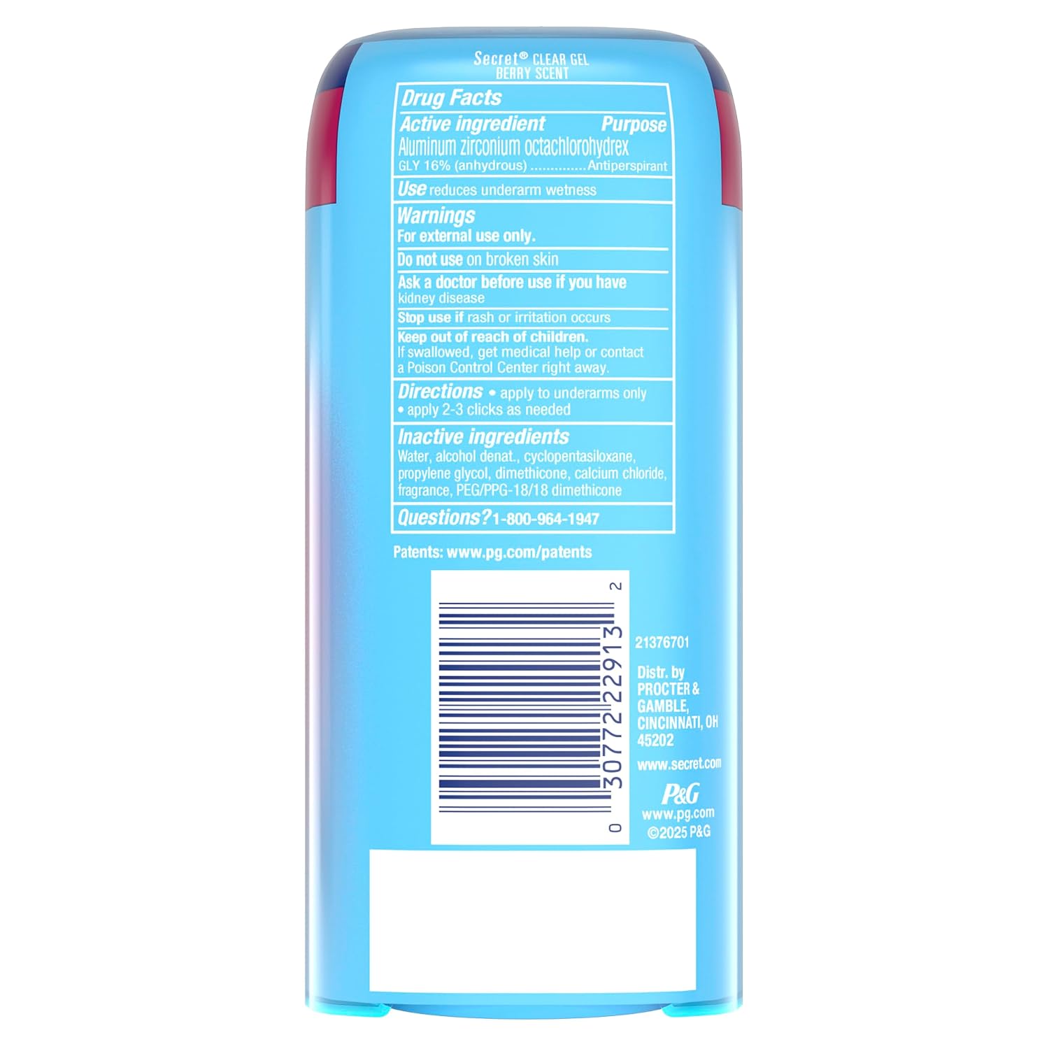 Secret Fresh Antiperspirant Deodorant for Women. 72hr Breathable Sweat & Odor Protection. Instant Freshness & Gentle. PH Balancing Minerals. Clear Gel. Cool Waterlily Scent. 2.6 oz (Pack of 3)