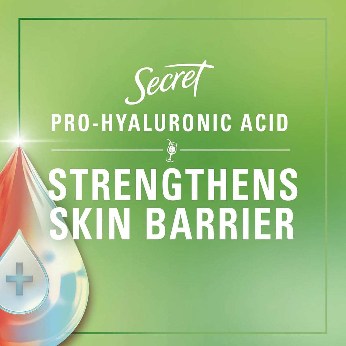 Secret Fresh Antiperspirant Deodorant for Women. Lime It Up Scent. 2.6oz | 72HR Freshness on the Rocks with Pro-Hyaluronic Acid. Miami Mocktails Limited Edition Invisible Solid. pH Balancing Minerals