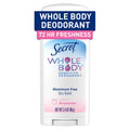 Secret Whole Body Deodorant Stick for Women. Rosewater Scent. Aluminum Free Deodorant Stick. 72 HR Odor Protection. 2.4 oz
