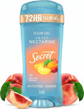 Secret Fresh Antiperspirant Deodorant for Women. 72hr Breathable Sweat & Odor Protection. Instant Freshness & Gentle. PH Balancing Minerals. Clear Gel. Sweet Nectarine Scent. 2.6 oz