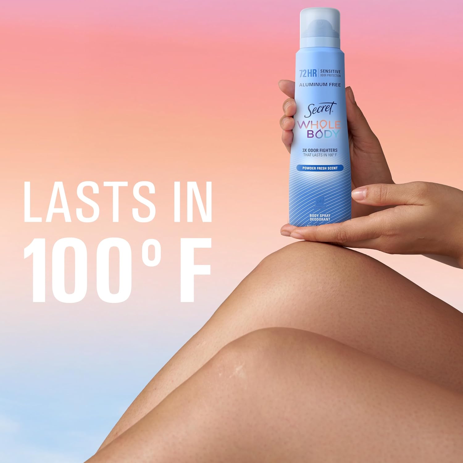 Secret Aluminum Free Whole Body Deodorant Spray for Women. 72hr Sensitive Freshness & Odor Defense. PH Balanced. Invisible Protection. Safe to Use Everywhere. Powder Fresh Scent. 3.5 oz