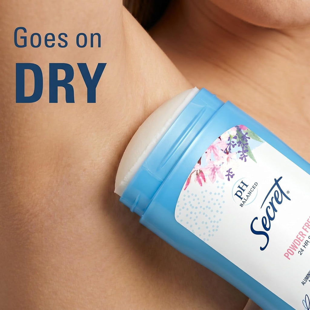 Secret Antiperspirant and Deodorant for Women. 24hr Sweat & Odor Protection. PH Balanced Protection. Gentle on Skin. Wide Solid. Powder Fresh Scent. 2.7 oz (Pack of 2)