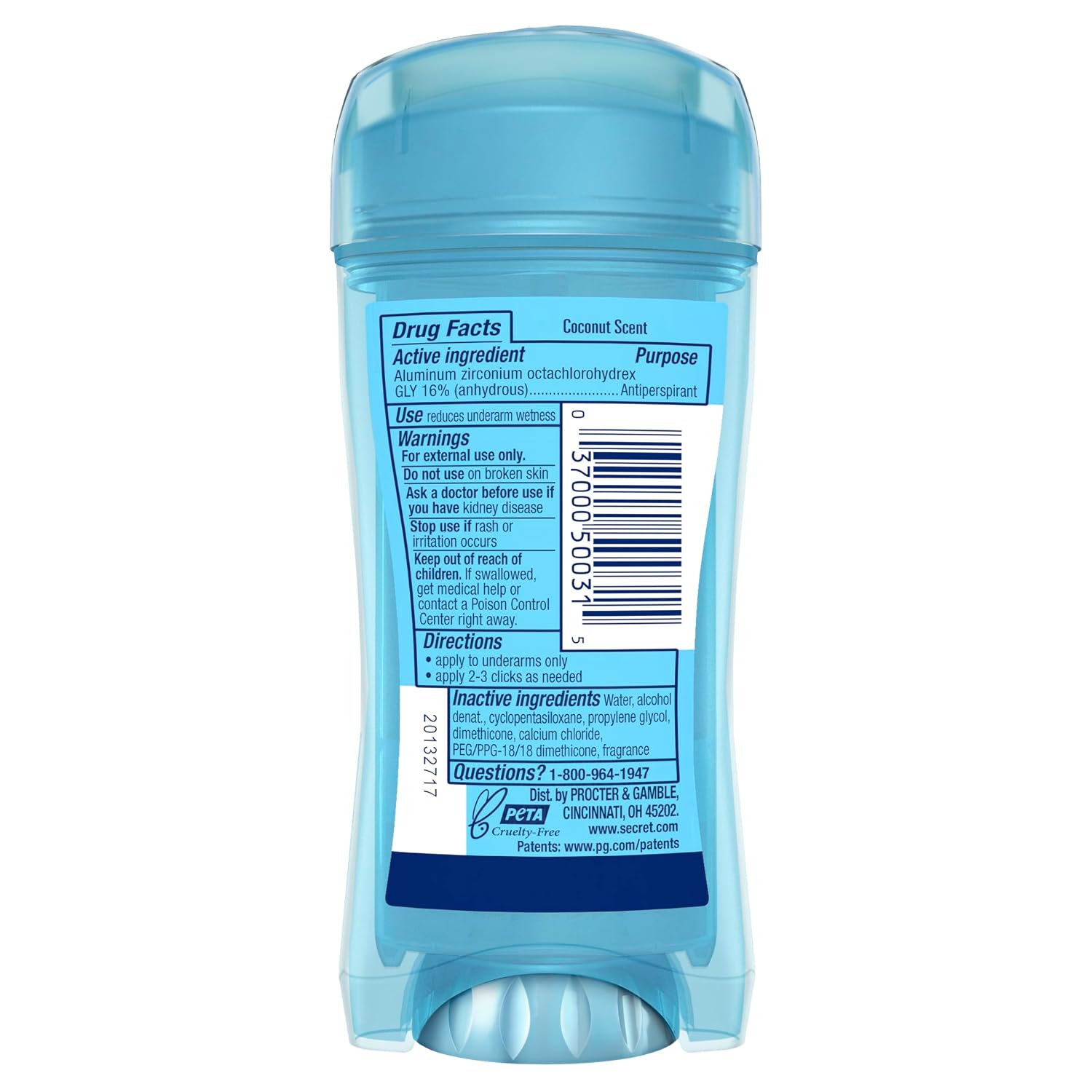 Secret Fresh Antiperspirant Deodorant for Women. 72hr Breathable Sweat & Odor Protection. Instant Freshness & Gentle. PH Balancing Minerals. Clear Gel. Nurturing Coconut Scent. 2.6 oz