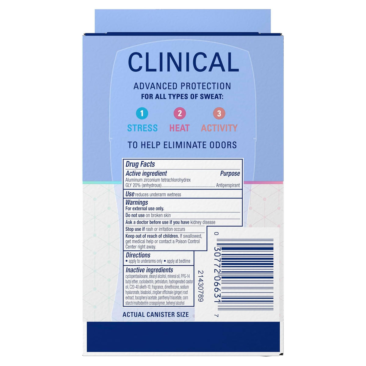 Secret Clinical Strength 100HR Sweat & Odor. Stress Response Invisible Solid Antiperspirant Deodorant for Women. 3X Stress Protection with Hyaluronic Acid. PH Balanced. 1.6 oz (Pack of 2)