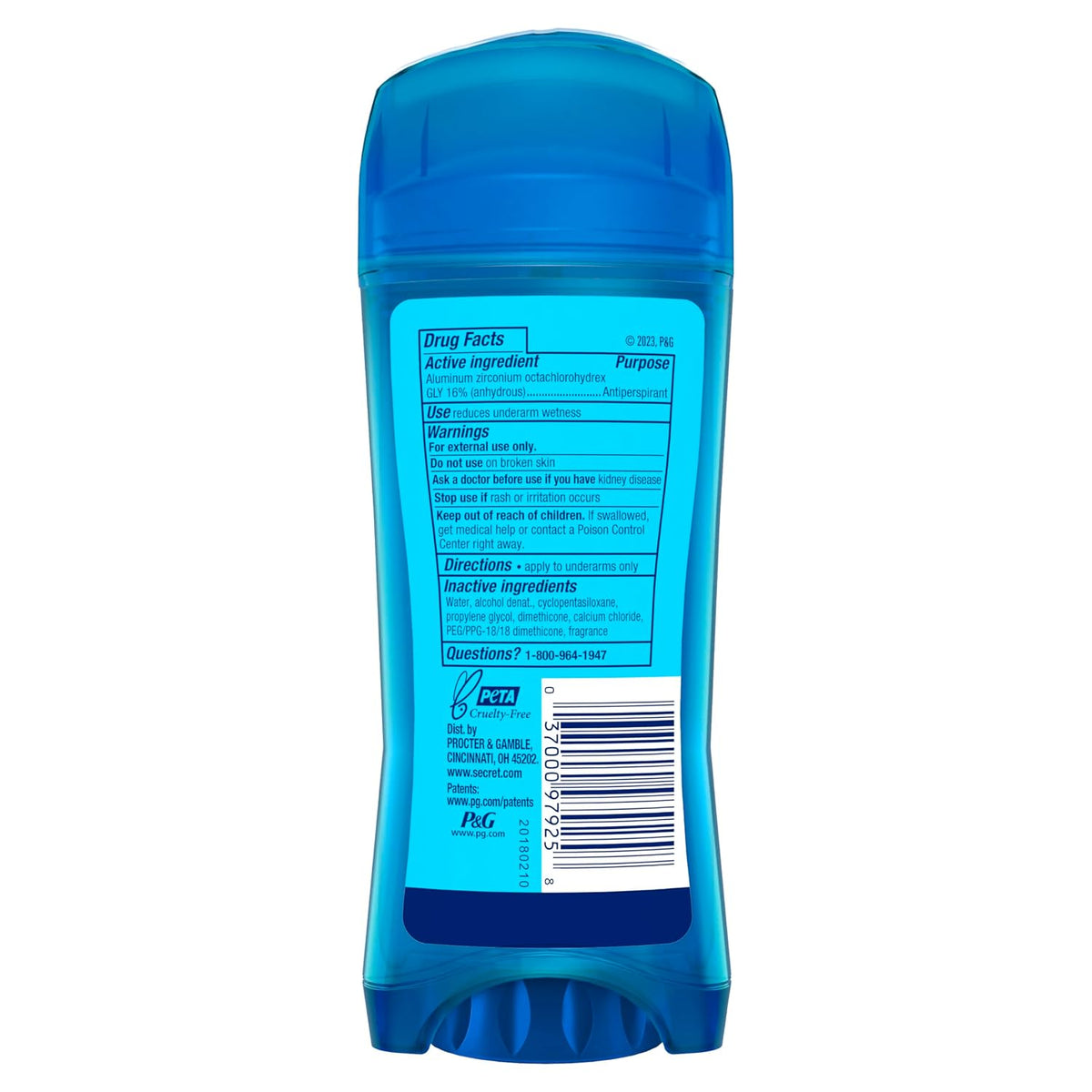 Secret Outlast Antiperspirant Deodorant for Women. 72hr Sweat & Odor Protection. PH Balancing Minerals. Clear Gel. Unscented 3.4 oz