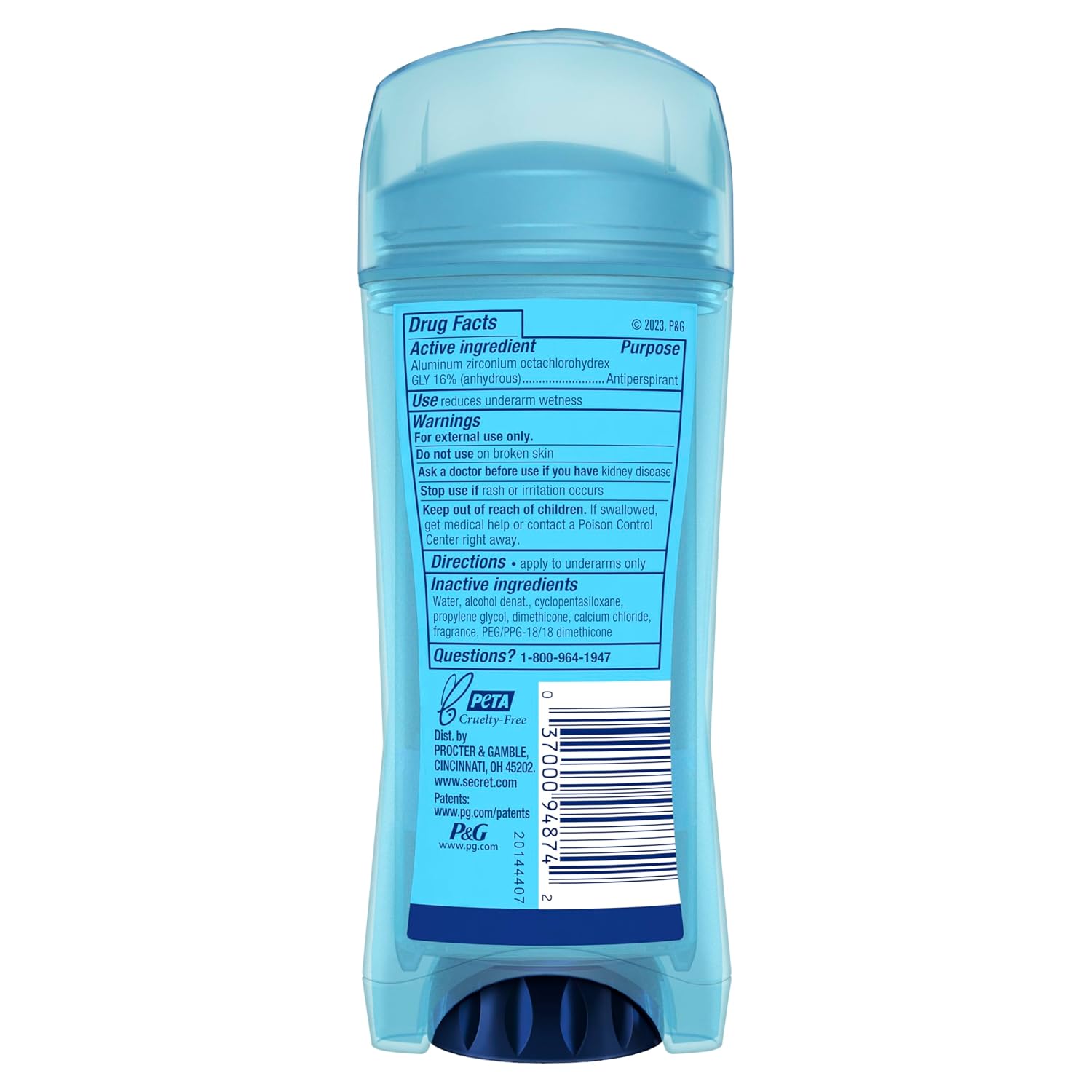 Secret Outlast Antiperspirant Deodorant for Women. Clear Gel. 72hr Sweat and Odor Protection. PH Balancing Minerals. Long Lasting Underarm Gel. Protecting Powder Scent. 3.4 oz