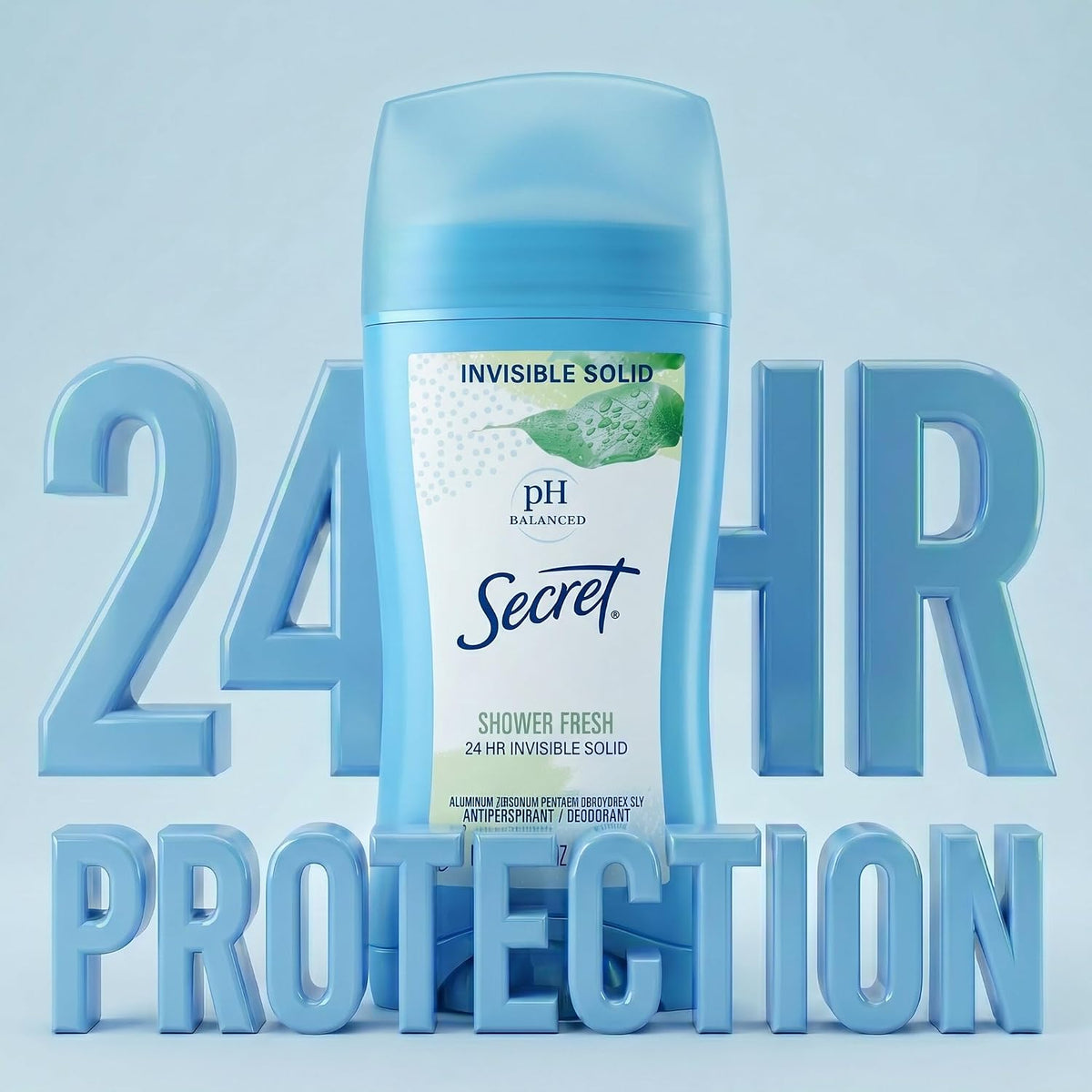 Secret Antiperspirant and Deodorant for Women. 24hr Sweat & Odor Protection. PH Balanced Protection. Gentle on Skin. Invisible Solid. Shower Fresh Scent. 2.6 oz (Pack of 2)