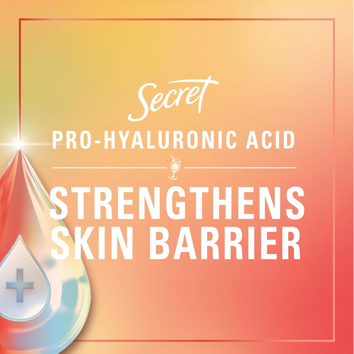 Secret Fresh Antiperspirant Deodorant for Women. Mango Tango Scent. 2.6oz | 72HR Freshness on the Rocks with Pro-Hyaluronic Acid. Miami Mocktails Limited Edition Invisible Solid. pH Balancing Minerals