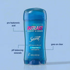Secret Outlast Antiperspirant Deodorant for Women. 72hr Sweat & Odor Protection. PH Balancing Minerals. Clear Gel. Shower Fresh Scent. 2.6 oz