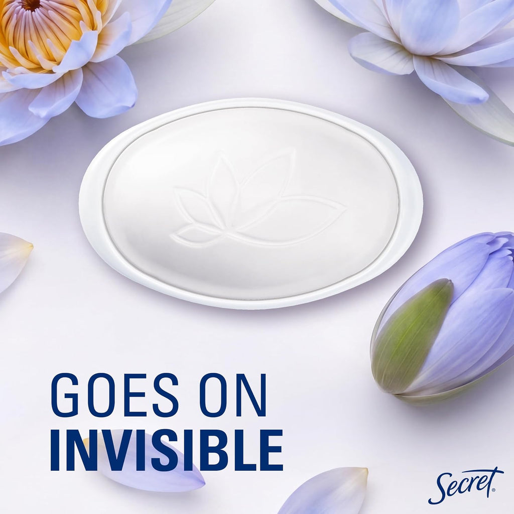 Secret Fresh Antiperspirant Deodorant for Women. 72hr Breathable Sweat & Odor Protection. Instant Freshness & Gentle. PH Balancing Minerals. Invisible Solid. Cool Waterlily Scent. 2.6 oz (Pack of 3)