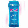Secret Outlast Antiperspirant Deodorant for Women. 72hr Sweat & Odor Protection. PH Balancing Minerals. Clear Gel. Shower Fresh Scent. 2.6 oz
