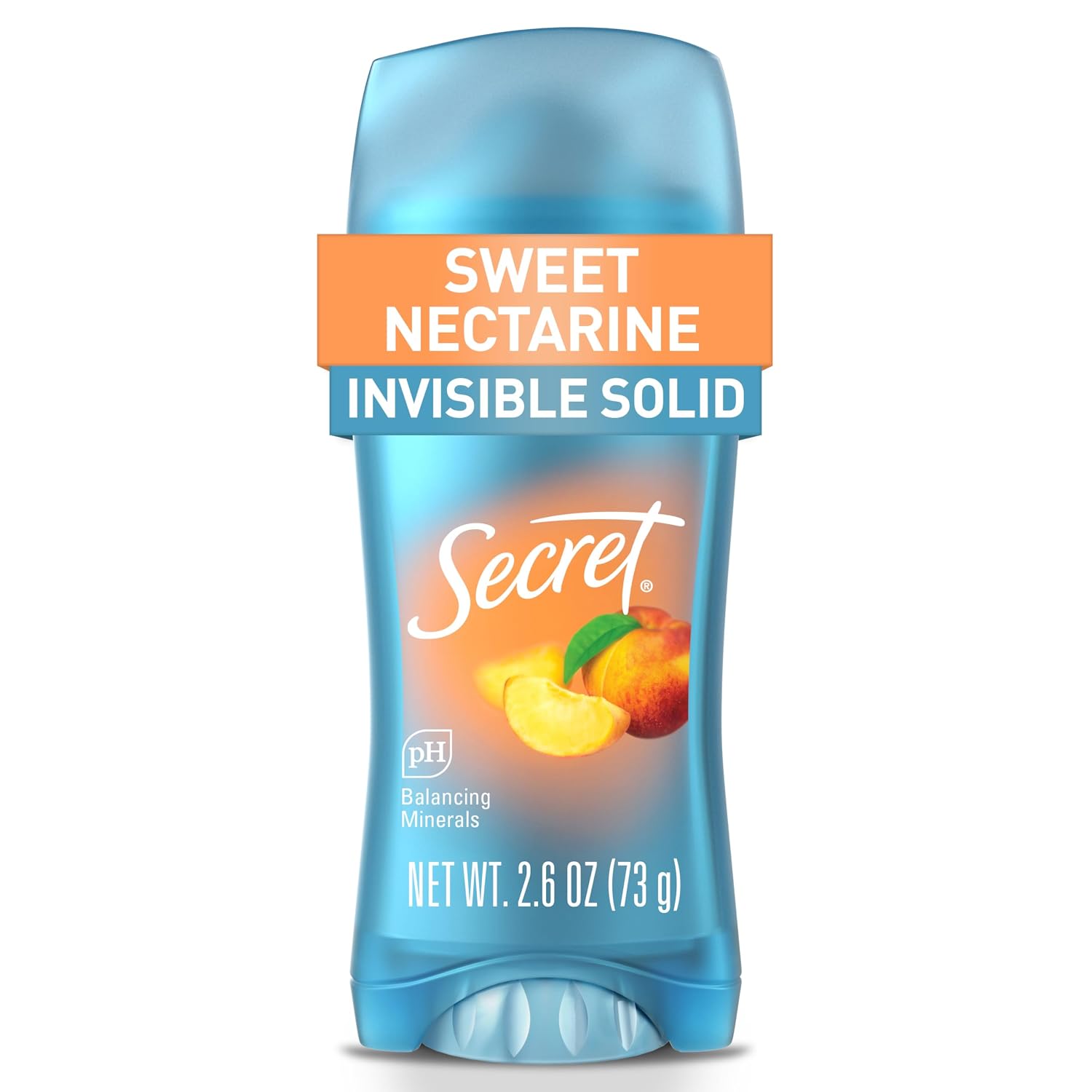 Secret Fresh Antiperspirant Deodorant for Women. 72hr Breathable Sweat & Odor Protection. Instant Freshness & Gentle. PH Balancing Minerals. Invisible Solid. Sweet Nectarine Scent. 2.6 oz