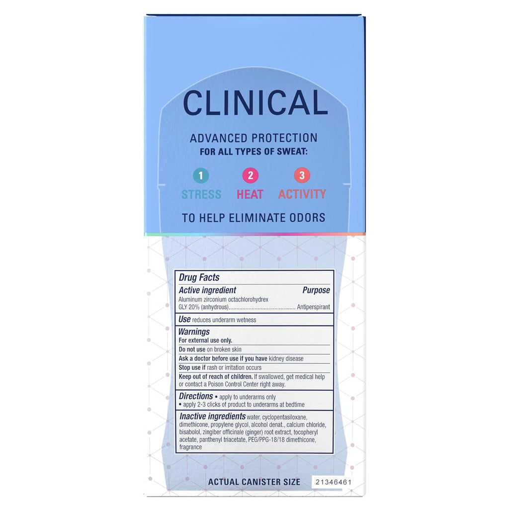 Secret Clinical Strength 100HR Sweat & Odor. Stress Response Clear Gel Antiperspirant Deodorant for Women. 3X Stress Protection with Pro-Hyaluronic Acid. PH Balancing Minerals. 2.6 oz
