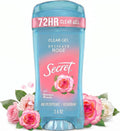 Secret Fresh Antiperspirant Deodorant for Women. 72hr Breathable Sweat & Odor Protection. Instant Freshness & Gentle. PH Balancing Minerals. Clear Gel. Delicate Rose Scent. 2.6 oz