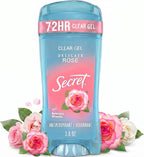 Secret Fresh Antiperspirant Deodorant for Women. 72hr Breathable Sweat & Odor Protection. Instant Freshness & Gentle. PH Balancing Minerals. Clear Gel. Delicate Rose Scent. 2.6 oz