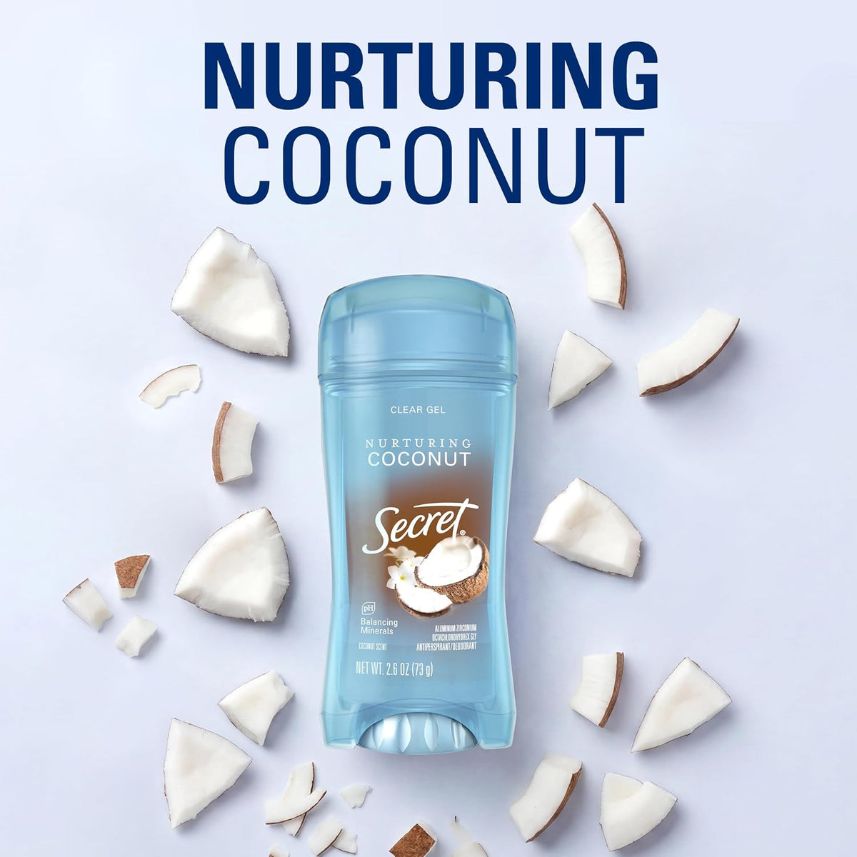 Secret Antiperspirant Deodorant for Women. Fresh Collection Bundle. 72hr Breathable Sweat & Odor Protection. Instant Freshness. Clear Gel. Cozy Vanilla & Nurturing Coconut Scent. 2.6 oz (Pack of 2)