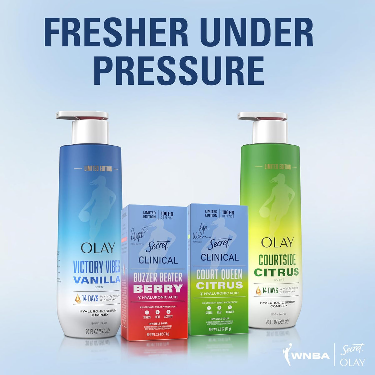 Secret Clinical Strength 100HR Defense. Invisible Solid Antiperspirant Deodorant for Women. A'Ja Wilson Edition. Triple Threat Sweat Protection. Hyaluronic Acid. Court Queen Citrus Scent. 2.6 oz