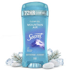 Secret Fresh Antiperspirant Deodorant for Women. 72hr Breathable Sweat & Odor Protection. Instant Freshness & Gentle. PH Balancing Minerals. Clear Gel. Mountain Air Scent. 2.6 oz