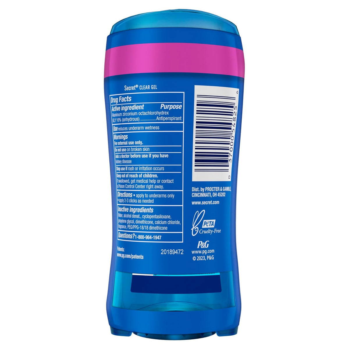 Secret Outlast Antiperspirant Deodorant for Women.72hr Sweat & Odor Protection.PH Balancing Minerals.Clear Gel.Completely Clean Scent.2.6 oz.(Pack of 4)