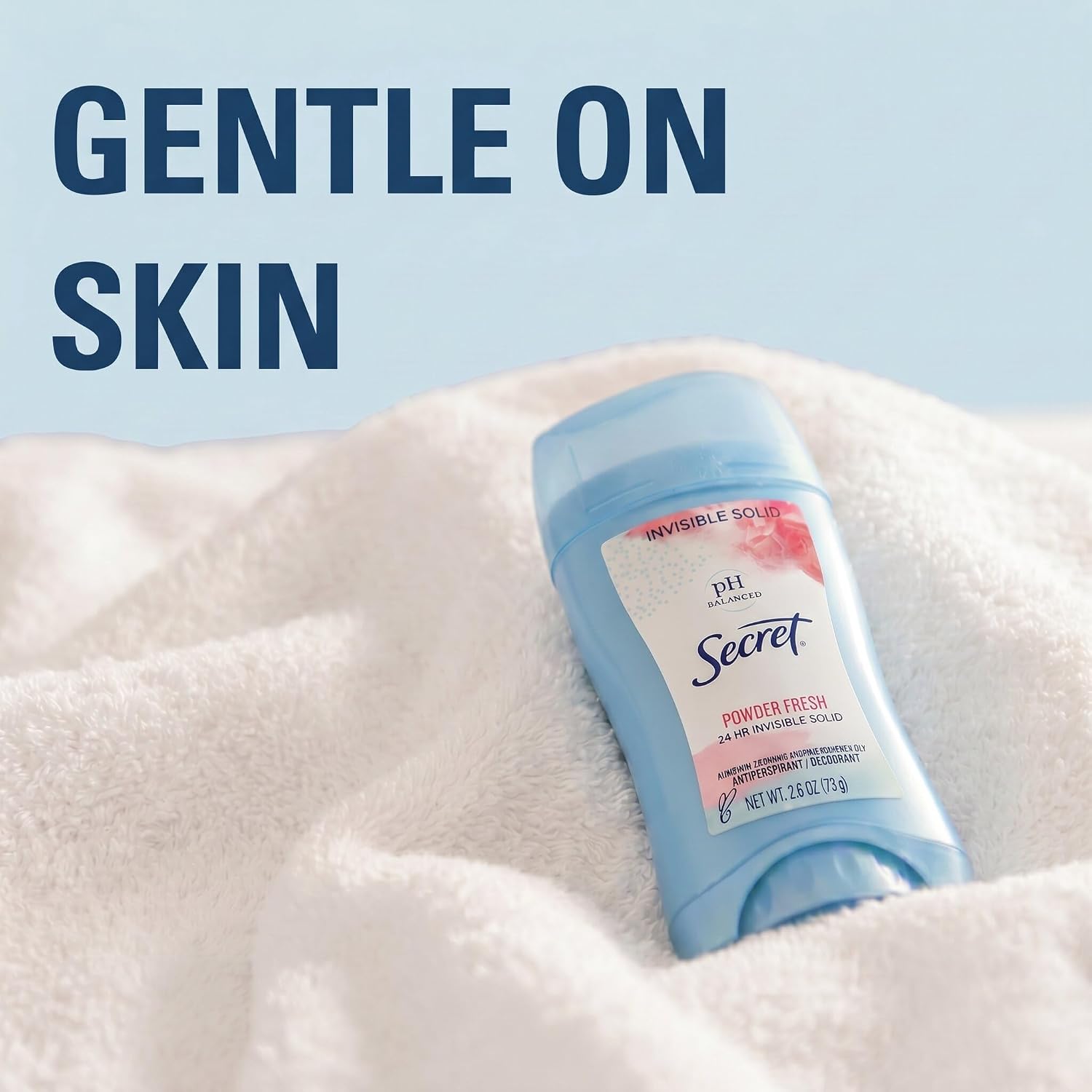 Secret Antiperspirant and Deodorant for Women. 24hr Sweat & Odor Protection. PH Balanced Protection. Gentle on Skin. Invisible Solid. Powder Fresh Scent. 2.6 oz (Pack of 3)
