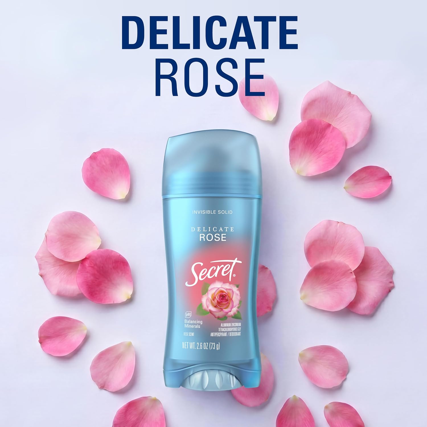 Secret Invisible Solid Antiperspirant and Deodorant. Rose Scent. 2.6 oz