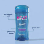Secret Outlast Antiperspirant Deodorant for Women. 72hr Sweat & Odor Protection. PH Balancing Minerals. Clear Gel. Clean Lavender Scent. 2.6 oz