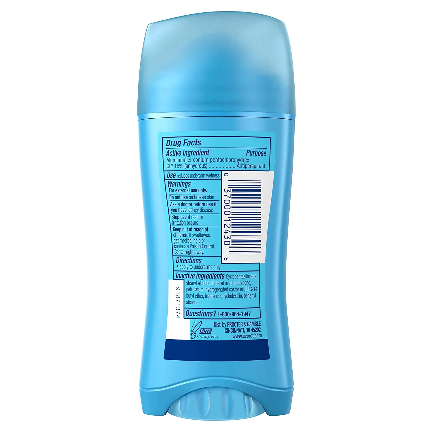 Secret Invisible Solid Antiperspirant and Deodorant. Spring Breeze. 2.6 oz