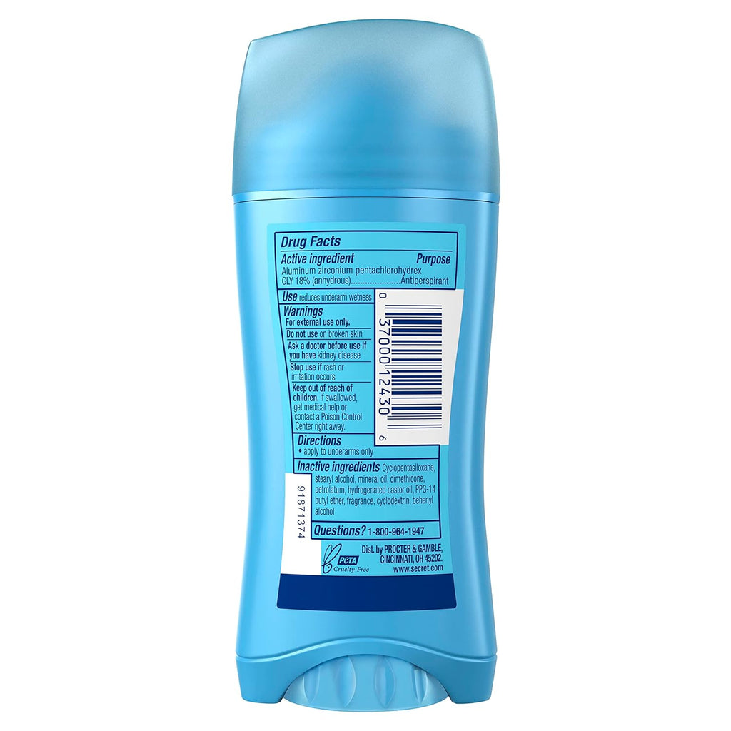 Secret Invisible Solid Antiperspirant and Deodorant. Spring Breeze. 2.6 oz