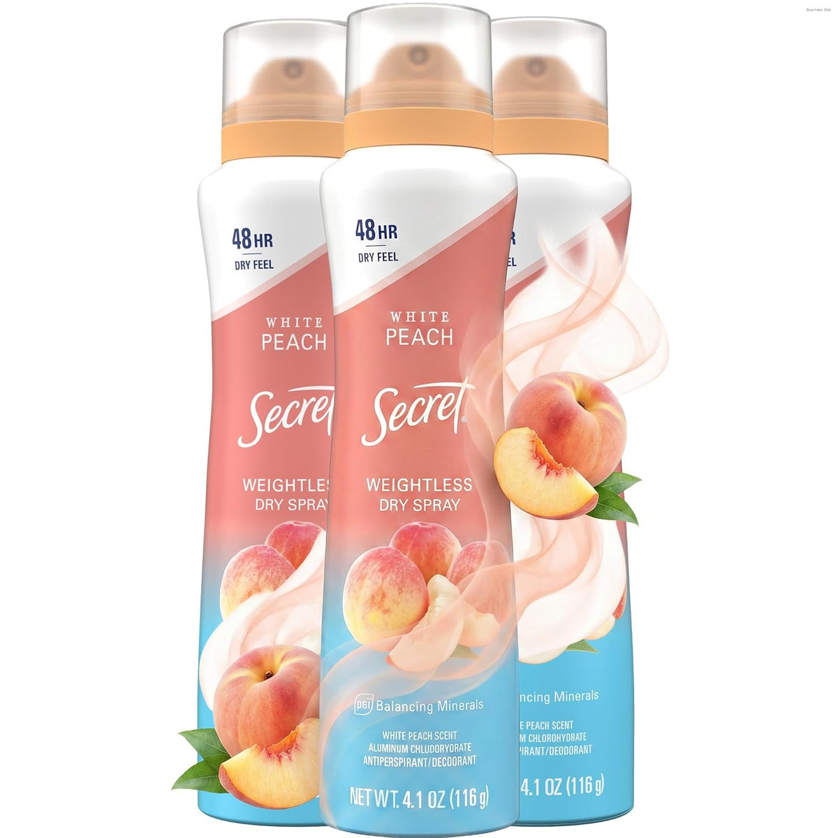 Secret Dry Spray Antiperspirant Deodorant for Women. 48hr Weightless Sweat & Odor Protection. Gentle on Skin. Tropical Hibiscus Scent. 4.1 oz (Pack of 3)