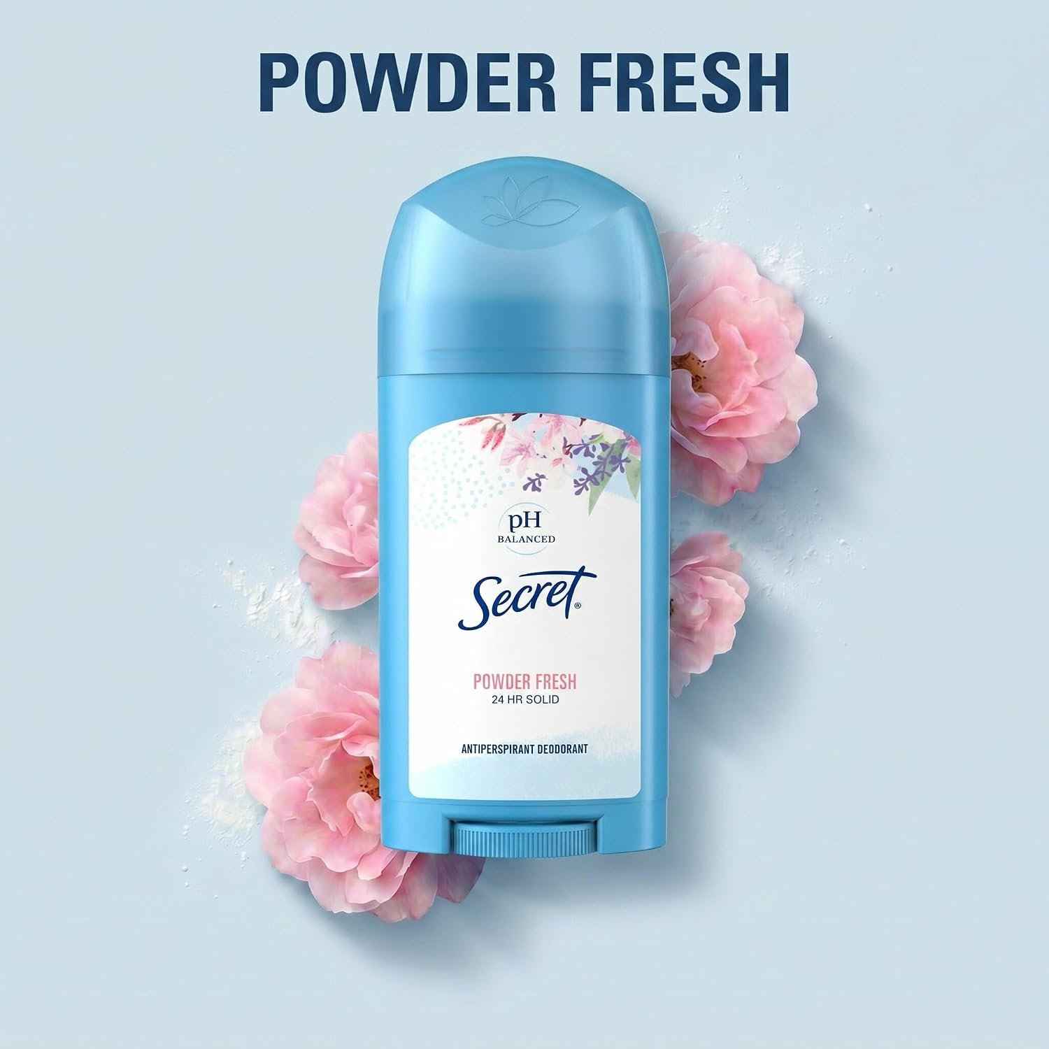 Secret Antiperspirant and Deodorant for Women. 24hr Sweat & Odor Protection. PH Balanced Protection. Gentle on Skin. Wide Solid. Powder Fresh Scent. 2.7 oz (Pack of 2)