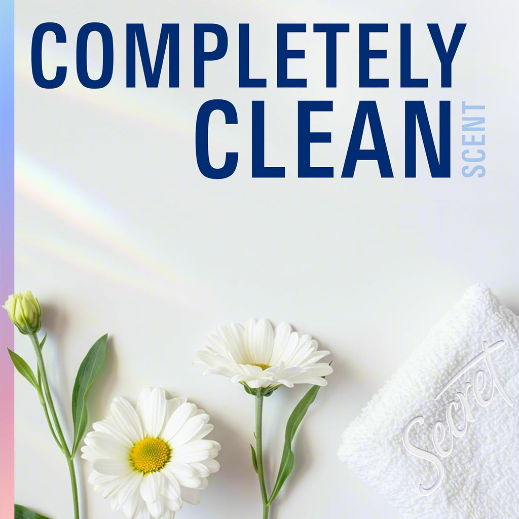 Secret Clinical Strength 100HR Sweat & Odor. Clear Gel Antiperspirant Deodorant for Women. 3X Stress Protection with Hyaluronic Acid. PH Balancing Minerals. Completely Clean Scent. 1.6 oz