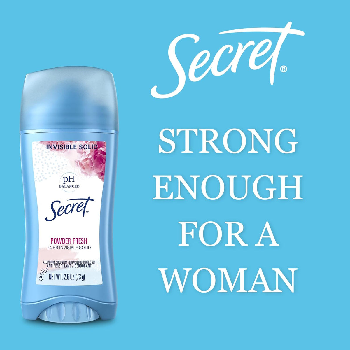 Secret Antiperspirant and Deodorant for Women. 24hr Sweat & Odor Protection. PH Balanced Protection. Gentle on Skin. Invisible Solid. Spring Breeze Scent. 2.6 oz (Pack of 2)