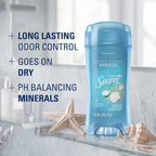Secret Fresh Antiperspirant Deodorant for Women. 72hr Breathable Sweat & Odor Protection. Instant Freshness & Gentle. PH Balancing Minerals. Clear Gel. Light Ocean Breeze Scent. 2.6 oz