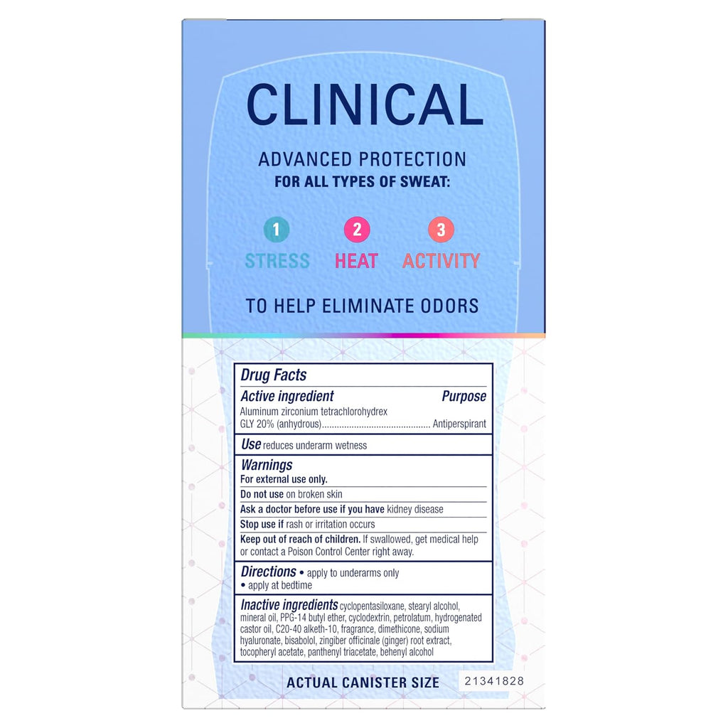 Secret Clinical Strength Antiperspirant Deodorant for Women. 3X Stress Protection. 72hr Sweat & Odor Protection. PH Balancing Minerals. lnvisible Solid. Clean Lavender Scent. 1.6 oz (Pack of 3)