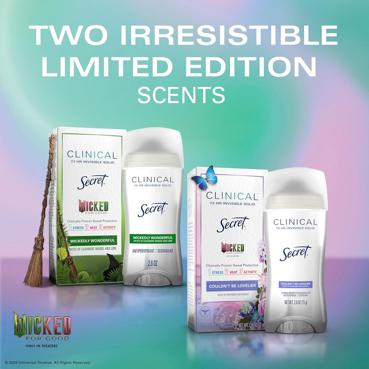 Secret Clinical Strength Antiperspirant Deodorant for Women. Wickedly Wonderful. 3X Sweat Protection. 72hr Sweat & Odor Protection. PH Balanced. Invisible Solid. Cashmere Woods & Lime Scent. 2.6 oz