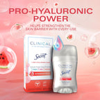 Secret Clinical Strength Antiperspirant Deodorant for Women. 3X Stress Protection. 72hr Sweat & Odor Protection. Pro-Hyaluronic Acid. Invisible Solid. Watermelon Summer Fizz Scent. 1.6 oz