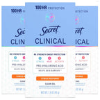 Secret Clinical Strength Antiperspirant Deodorant for Women. Stress Response. 3X Stress Protection. 72hr Sweat & Odor Protection. PH Balancing Minerals. Clear Gel. 1.6 oz (Pack of 3)