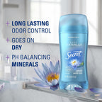 Secret Fresh Antiperspirant Deodorant for Women. 72hr Breathable Sweat & Odor Protection. Instant Freshness & Gentle. PH Balancing Minerals. Invisible Solid. Cool Waterlily Scent. 2.6 oz (Pack of 3)