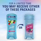 Secret Fresh Antiperspirant Deodorant for Women. 72hr Breathable Sweat & Odor Protection. Instant Freshness & Gentle. PH Balancing Minerals. Clear Gel. Refreshing Berry Scent. 2.6 oz (Pack of 2)