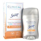 Secret Clinical Strength Antiperspirant Deodorant for Women. 3X Stress Protection. 72hr Sweat & Odor Protection. Pro-Hyaluronic Acid. Invisible Solid. Mandarin Summer Fizz Scent. 1.6 oz