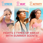 Secret Clinical Strength Antiperspirant Deodorant for Women. 3X Stress Protection. 72hr Sweat & Odor Protection. Pro-Hyaluronic Acid. Invisible Solid. Watermelon Summer Fizz Scent. 1.6 oz