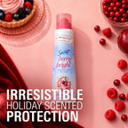 Secret Dry Spray Antiperspirant Deodorant for Women. 72hr Holiday Freshness. Pro-Hyaluronic Acid. PH Balancing Minerals. Invisible Spray. Berry Bright Scent. 4.1 oz