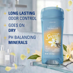 Secret Fresh Antiperspirant Deodorant for Women. 72hr Breathable Sweat & Odor Protection. Instant Freshness & Gentle. PH Balancing Minerals. Clear Gel. Cozy Vanilla Scent. 2.6 oz