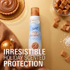 Secret Dry Spray Antiperspirant Deodorant for Women. 72hr Holiday Freshness. Pro-Hyaluronic Acid. PH Balancing Minerals. Invisible Spray. Cozy Caramel Scent. 4.1 oz