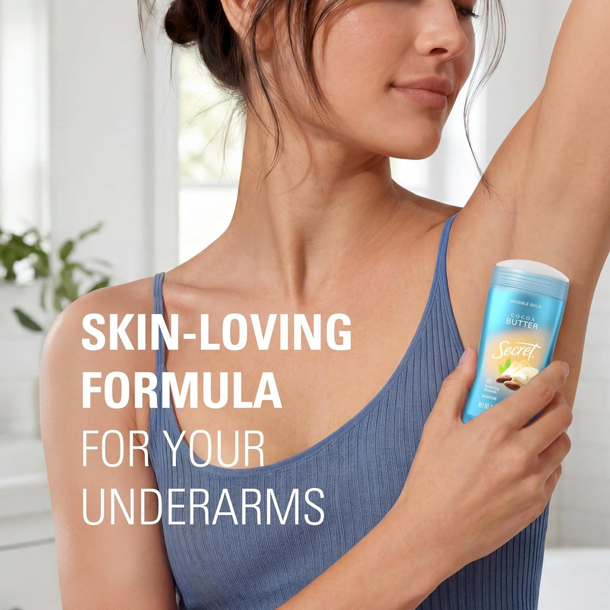 Secret Fresh Antiperspirant Deodorant for Women. 72hr Breathable Sweat & Odor Protection. Instant Freshness & Gentle. PH Balancing Minerals. Invisible Solid. Cocoa Butter Scent. 2.6 oz