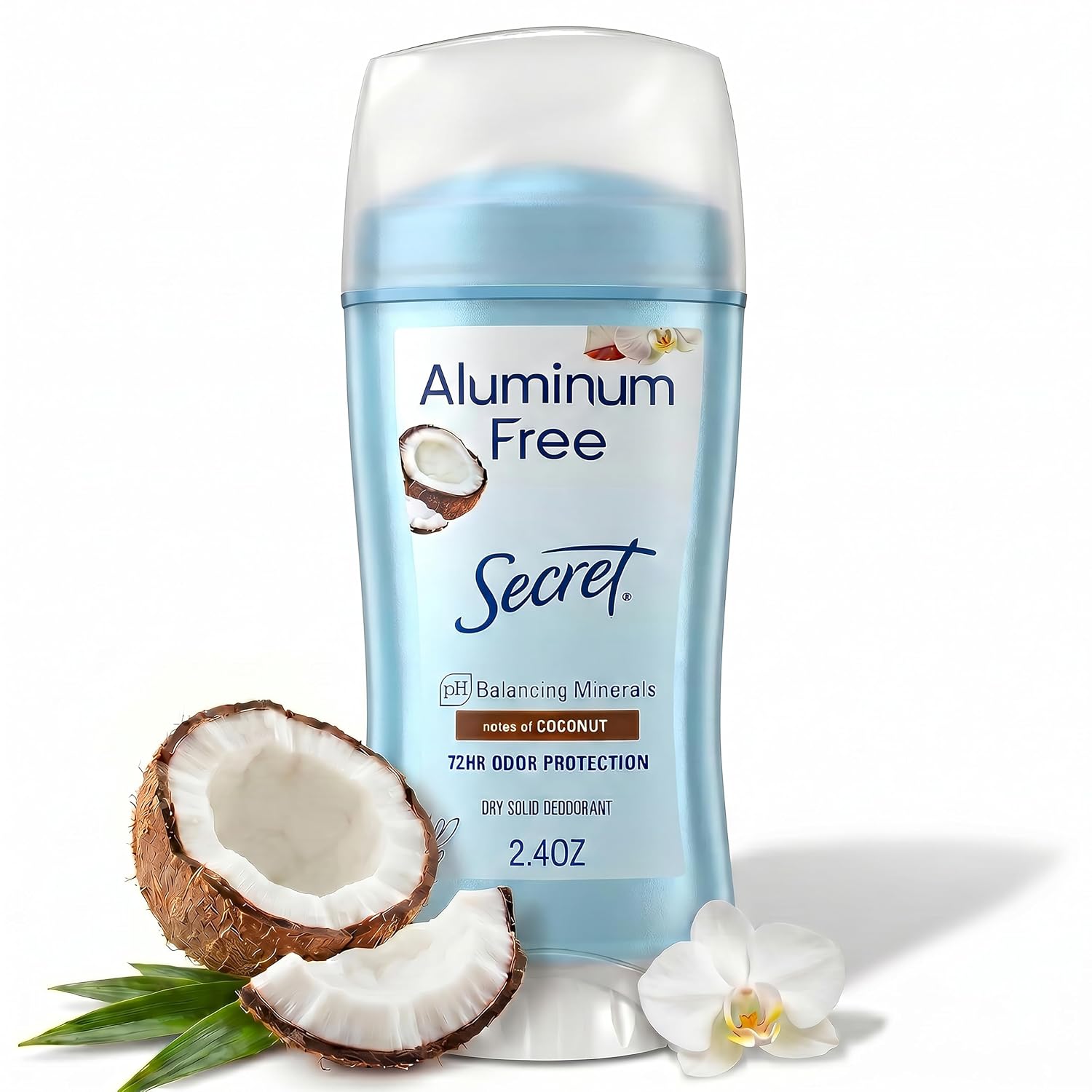 Secret Aluminum Free Deodorant for Women. Coconut. 2.4 oz