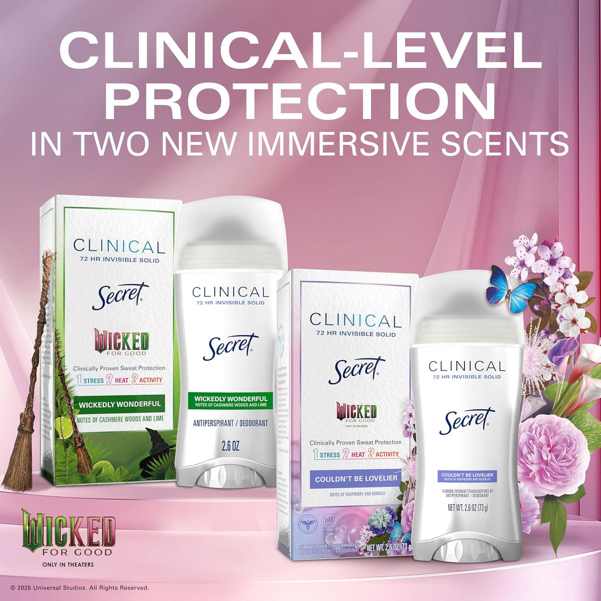 Secret Clinical Strength Antiperspirant Deodorant for Women. Couldn't Be Lovelier. 3X Sweat Protection. 72hr Sweat & Odor Protection. PH Balanced. Invisible Solid. Raspberry & Bubbles Scent. 2.6 oz
